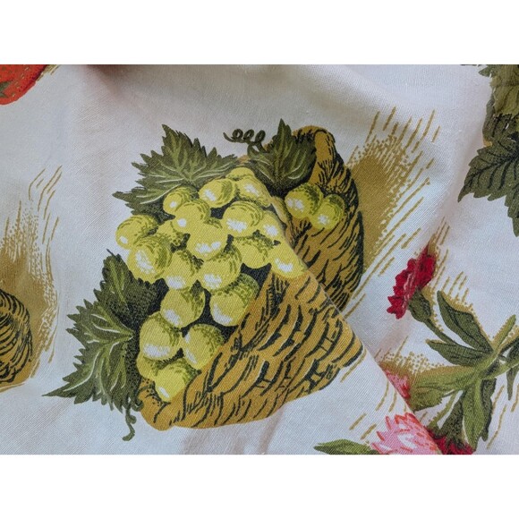 Vintage Fruit Valance & Curtains: 50s/60s Kitchen Curtain Set - Picture 6 of 11